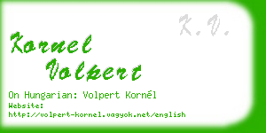 kornel volpert business card